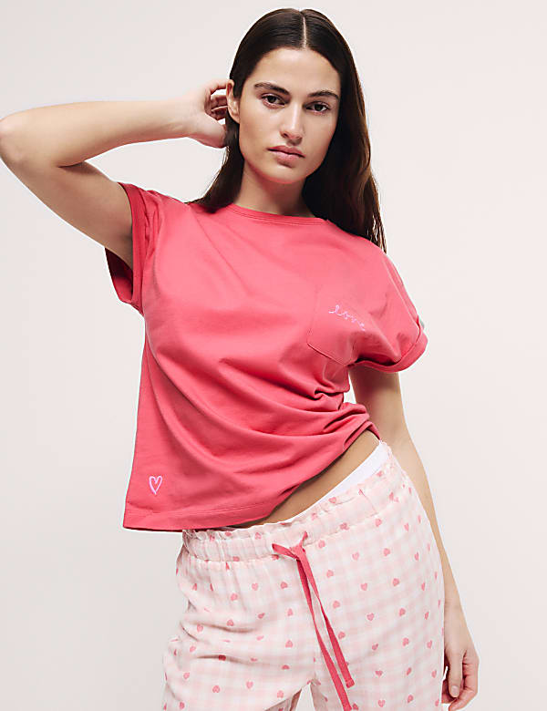 Pure Cotton Slogan Pyjama Top