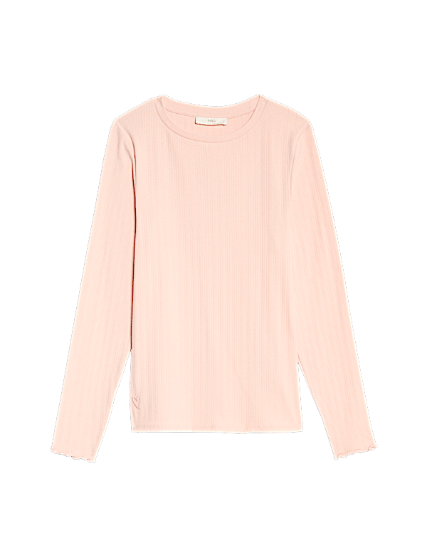 Cotton Rich Rib Pointelle Lounge Top