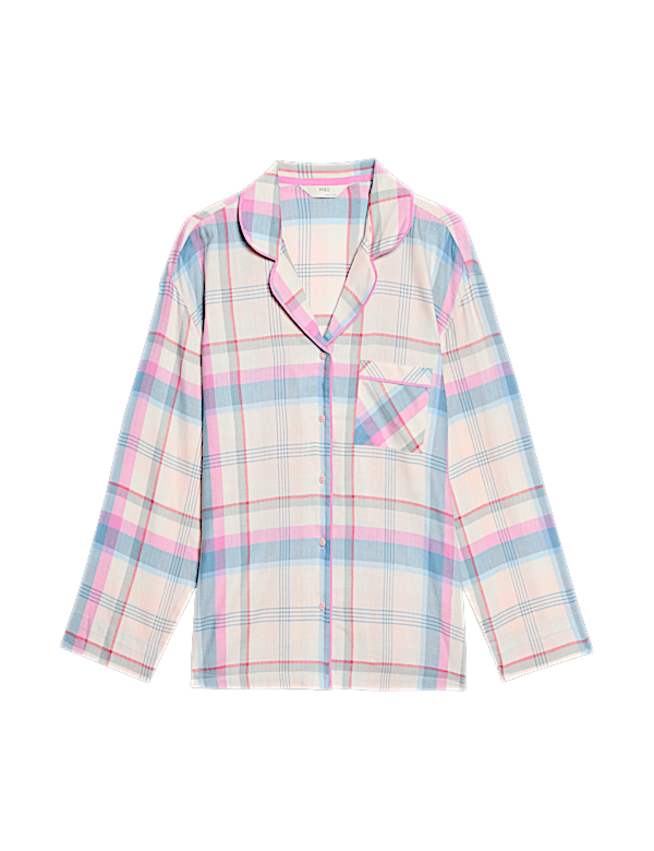 Cotton Blend Checked Pyjama Top
