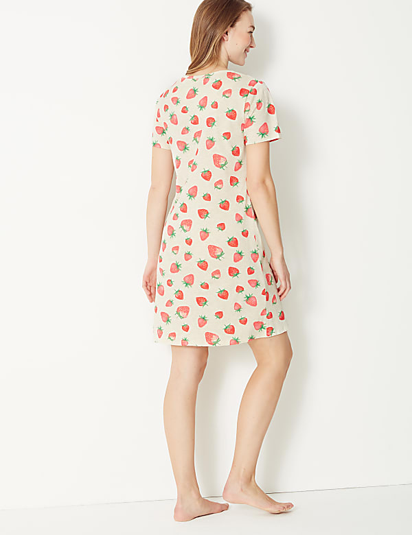 Pure Cotton Strawberry Short Nightdress