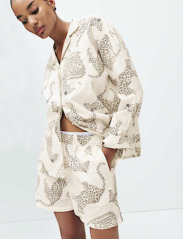 Pure Cotton Animal Print Pyjama Top