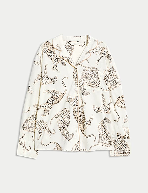 חולצת פיג'מה מכותנה טהורה בהדפס חיות - IL