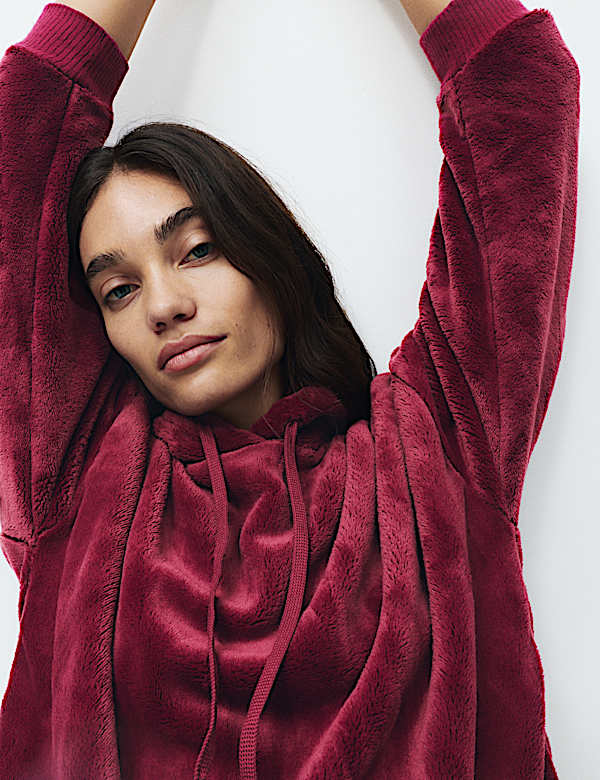 Φλις φούτερ με κουκούλα για το σπίτι - GR