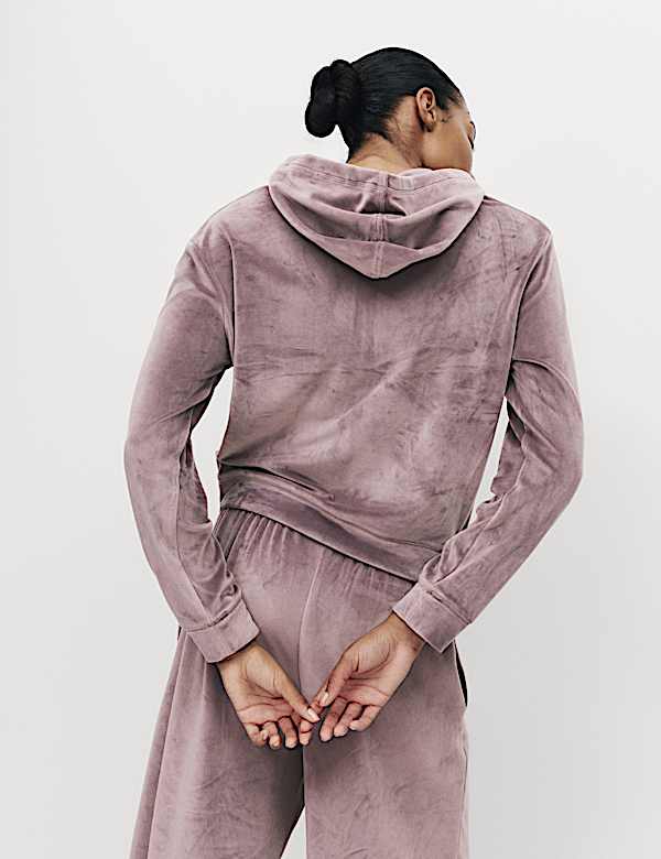 Velour Zip Lounge Hoodie - BG