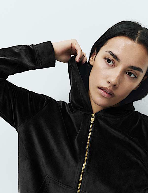 Velour Zip Lounge Hoodie - SI