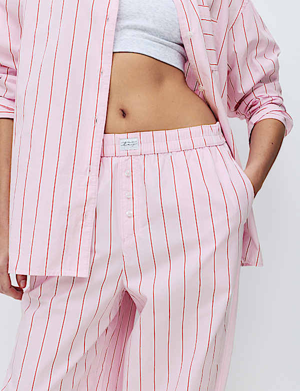 Pure Cotton Poplin Striped Pyjama Top - CA