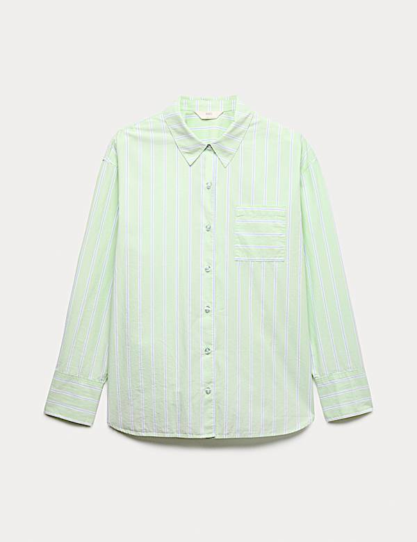 Poplin-pyjamatop van zuiver katoen met strepen - NL