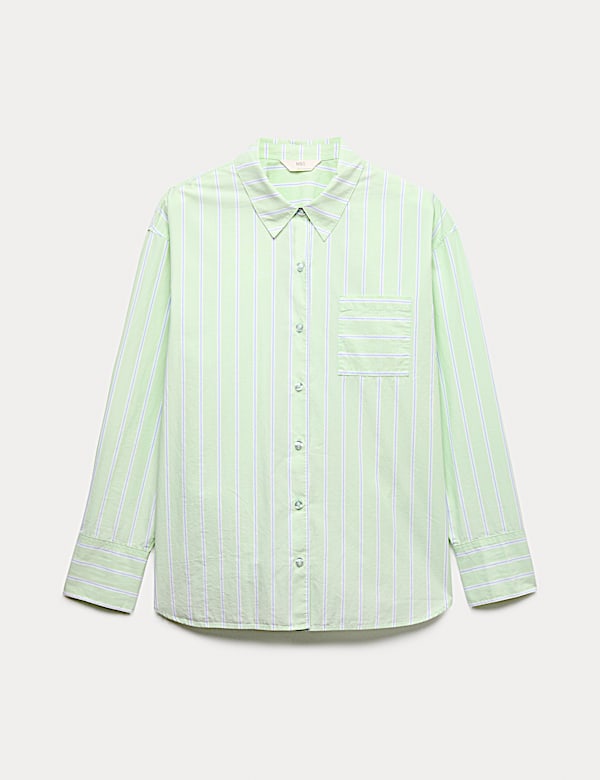 Pure Cotton Poplin Striped Pyjama Top