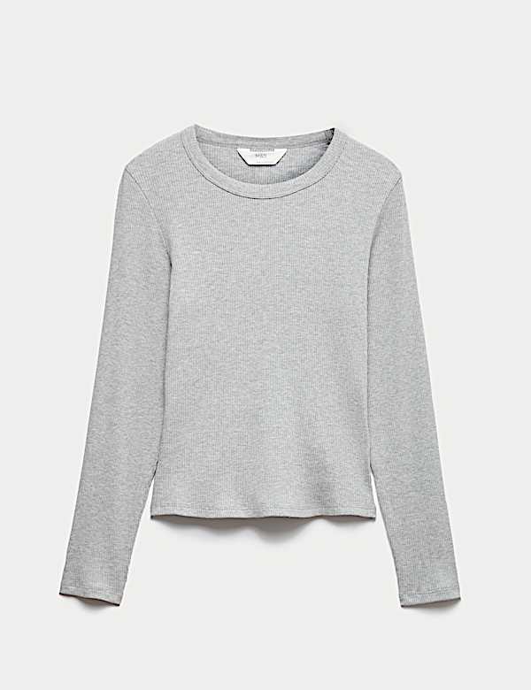 Pyžamov&yacute; žebrovan&yacute; top s &uacute;pravou Cool Comfort&trade; z bavlny a modalu - CZ