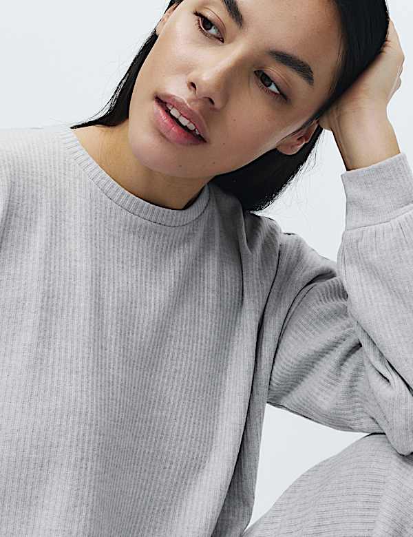 Cosy Knit Rib Lounge Top - DE