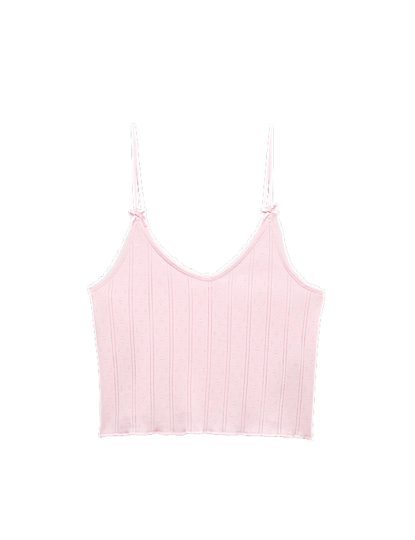 Pure Cotton Pointelle Cami Pyjama Top