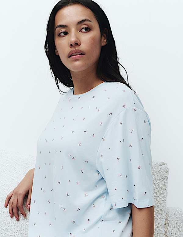 Cotton Modal Printed Relaxed Nightdress