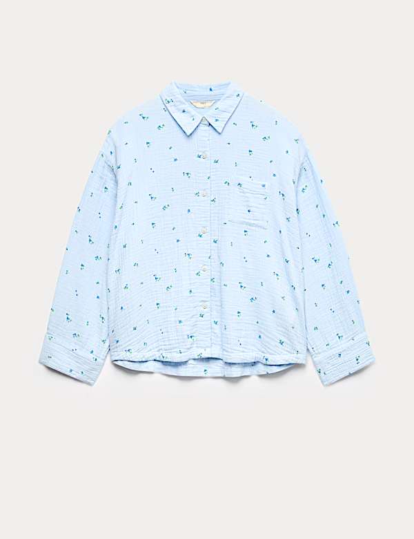 Pure Cotton Muslin Printed Pyjama Top - IL