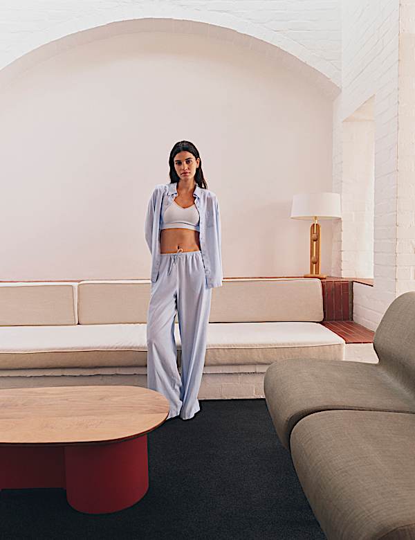 Pure Cotton Chambray Lounge Shirt