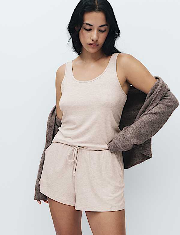 Modal Rich Ribbed Cami Pyjama Top