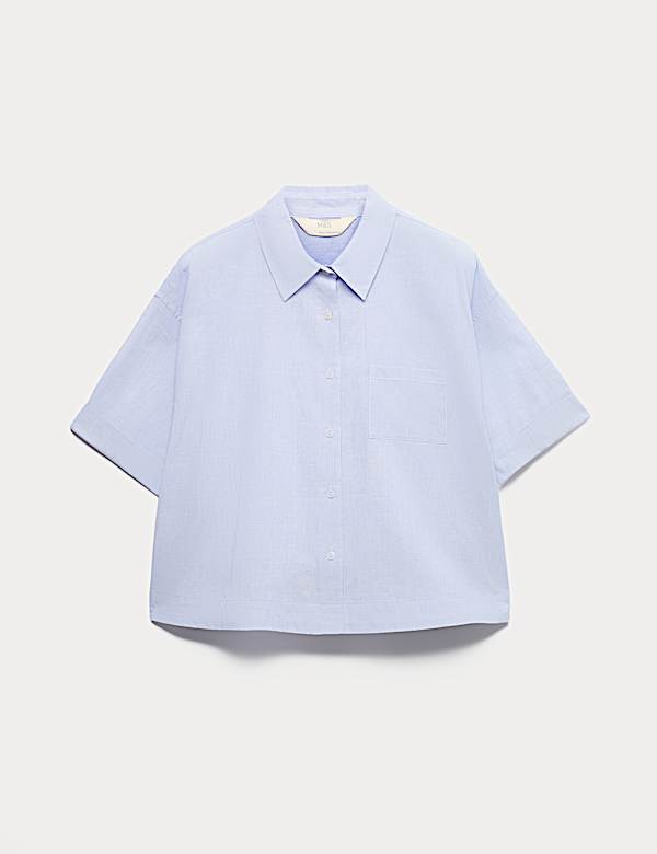 Pure Cotton Woven Stripe Collared Pyjama Top - CZ