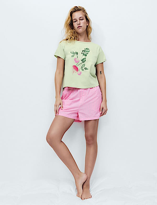 Jersey Washed Graphic Pyjama Top - JE