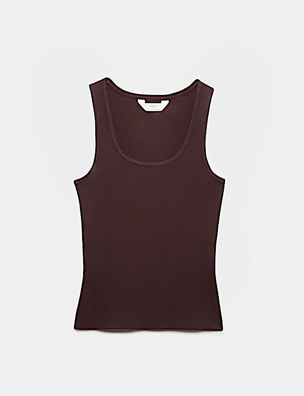 Cotton Rich Ribbed Pyjama Vest Top