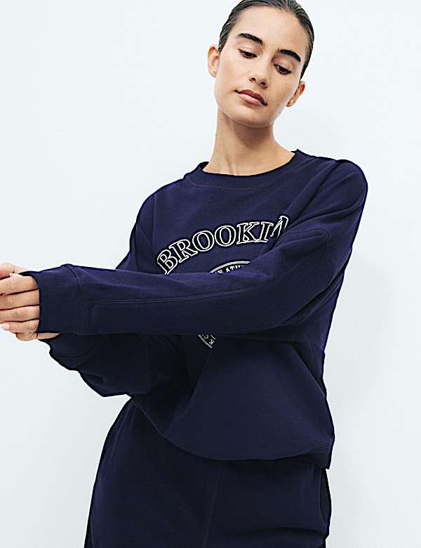 Cotton Rich Embroidered Loopback Sweatshirt - JP