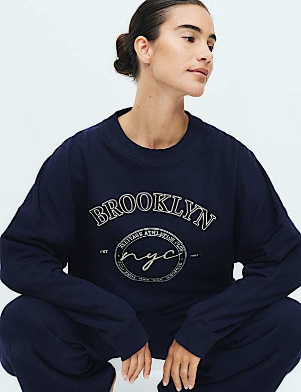 Cotton Rich Embroidered Loopback Sweatshirt - JP
