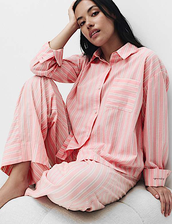 Pure Cotton Striped Pyjama Shirt