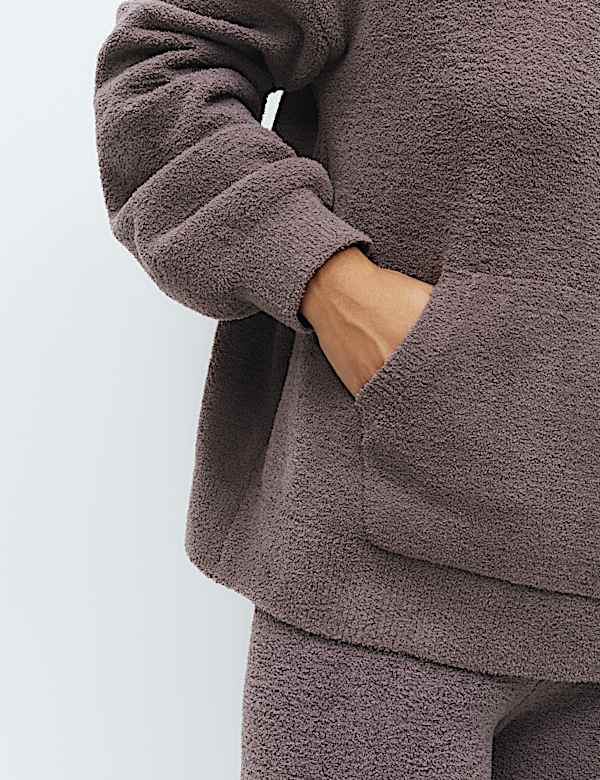 Sweat confortable &agrave; capuche en maille boucl&eacute;e - LU