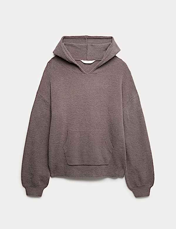 Sweat confortable &agrave; capuche en maille boucl&eacute;e - LU