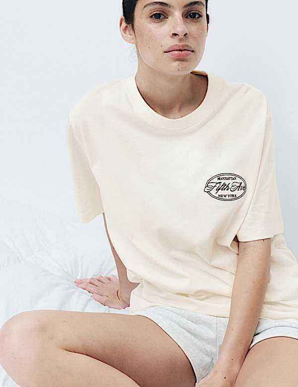 Pure Cotton Embroidered Slogan Pyjama Top - AU