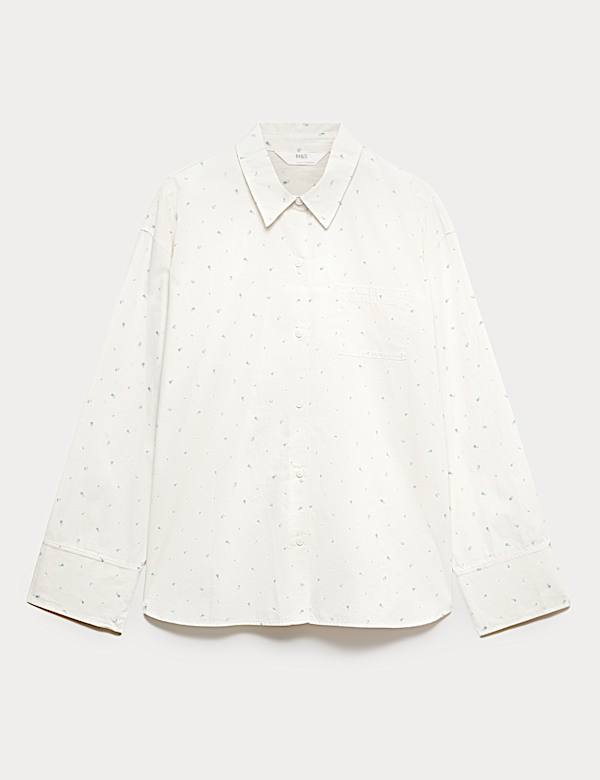 Pure Cotton Floral Revere Pyjama Top - EE