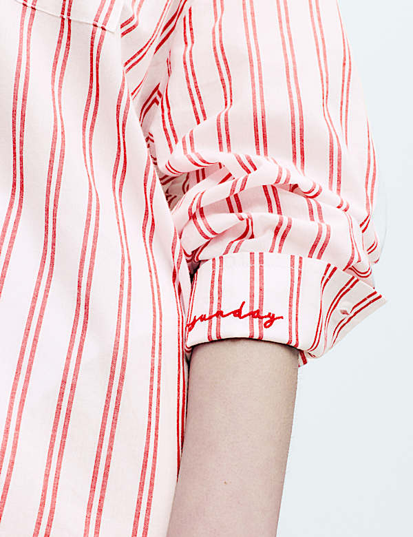 Pure Cotton Striped Pyjama Shirt - RS