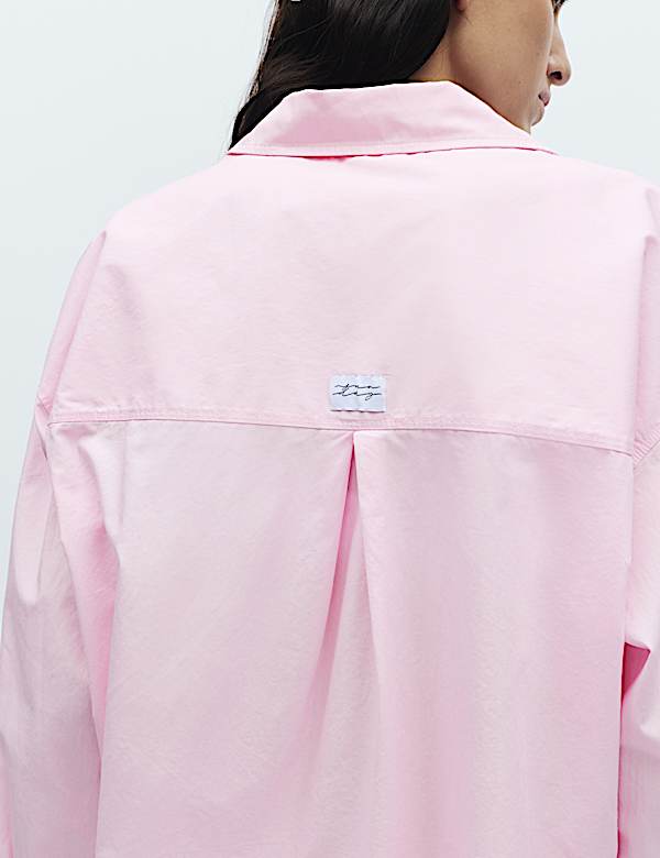 Pure Cotton Cropped Pyjama Shirt - SE