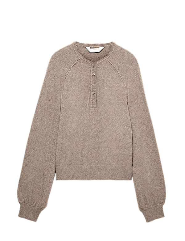 Knitted Oversized Henley Lounge Jumper