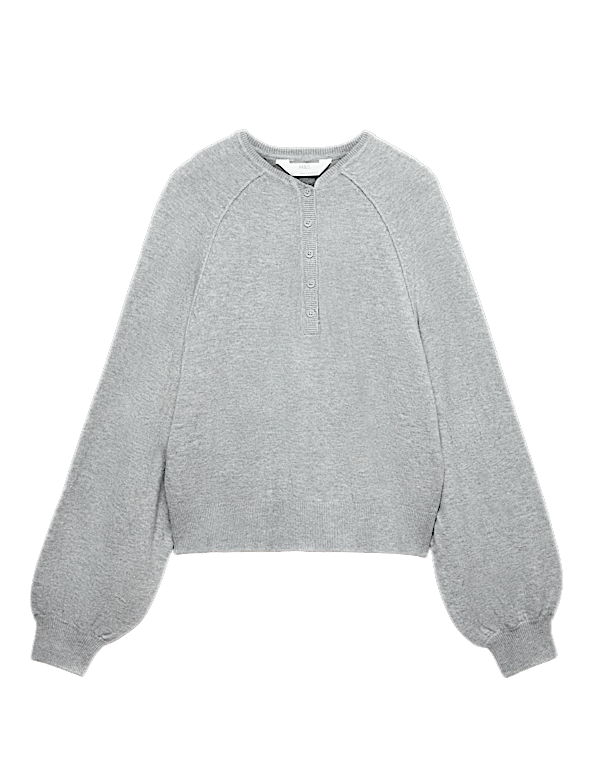 Knitted Oversized Henley Lounge Jumper