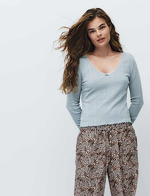 Cotton Rich Pointelle Pyjama Top - PT