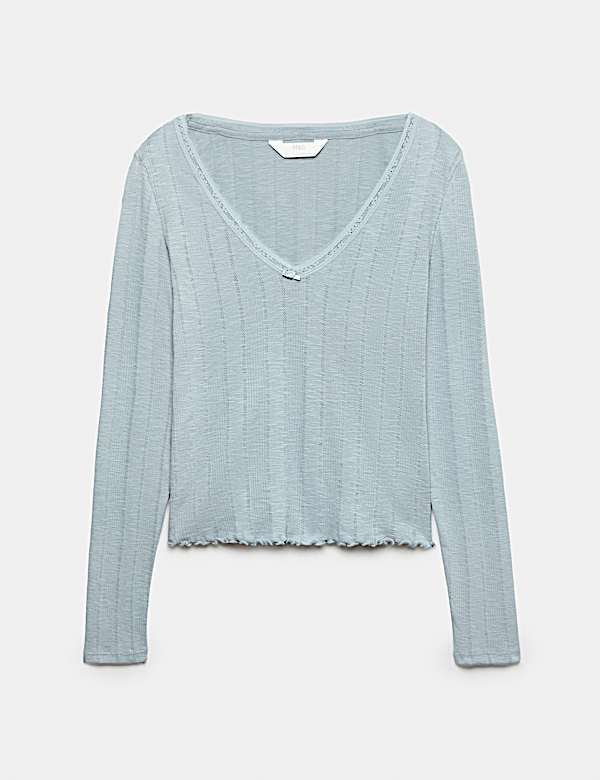 Cotton Rich Pointelle Pyjama Top - PT