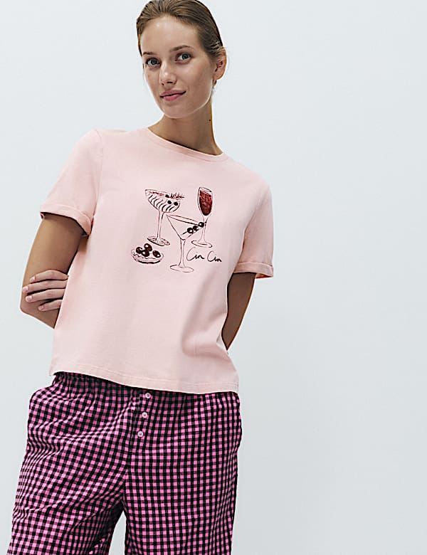 Pure Cotton Printed Long Pyjama Top - IL