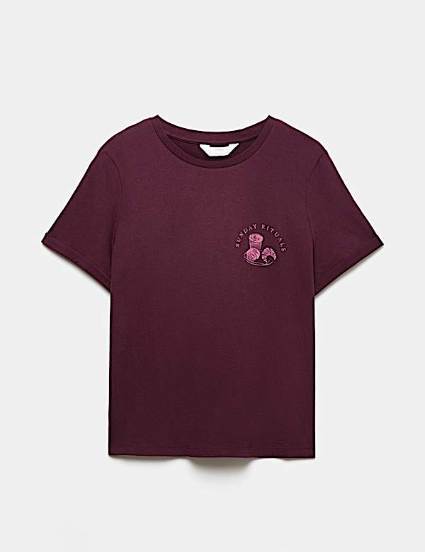 Haut de pyjama court 100 % coton imprim&eacute; - CA