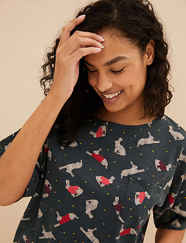 Cotton Mix Printed Relaxed Fit Pyjama Set