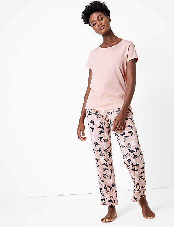 Buy Pure Cotton Butterfly Print Pyjama Set at Marks Spencer