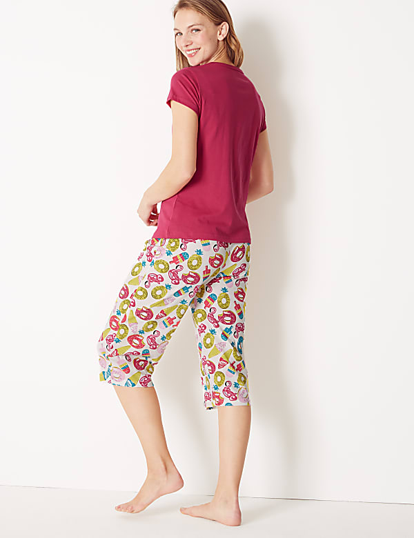 Pure Cotton Summer Cropped Pyjama Set