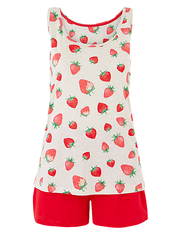 Pure Cotton Strawberry Short Pyjama Set