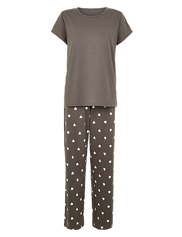 Pure Cotton Heart Print Pyjama Set