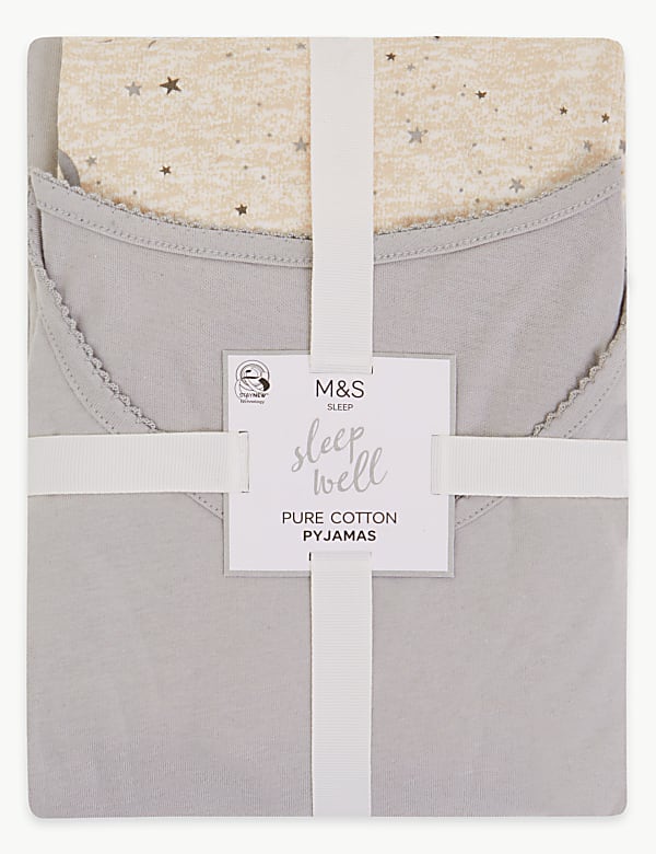 Pure Cotton Moon & Star Print Pyjama Set