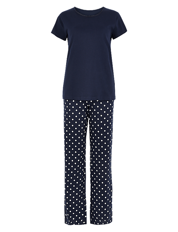 Pure Cotton Star Print Pyjama Set