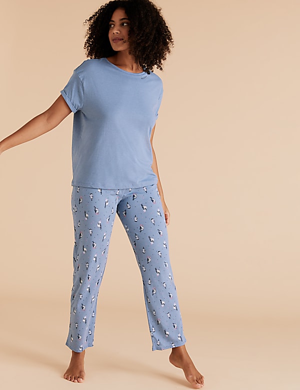 Cotton Owl Print Short Sleeve Pyjama Set