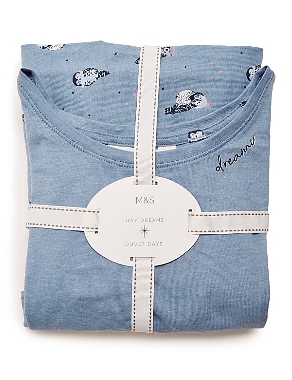 Cotton Owl Print Short Sleeve Pyjama Set