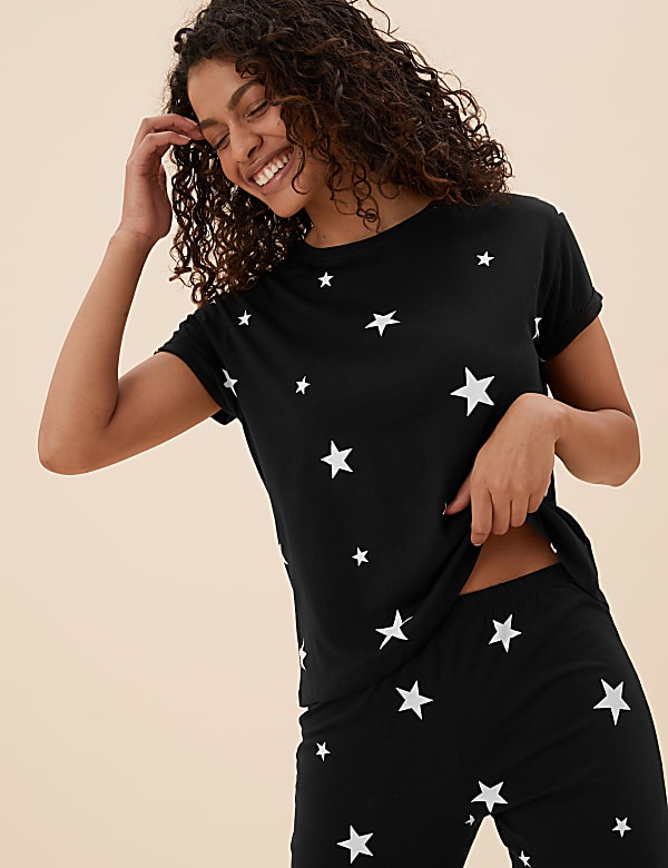 Pure Cotton Star Print Pyjama Set