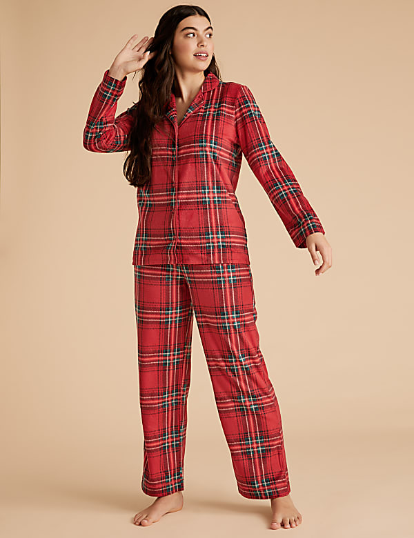 Buy Fleece Checked Pyjama Set at Marks Spencer