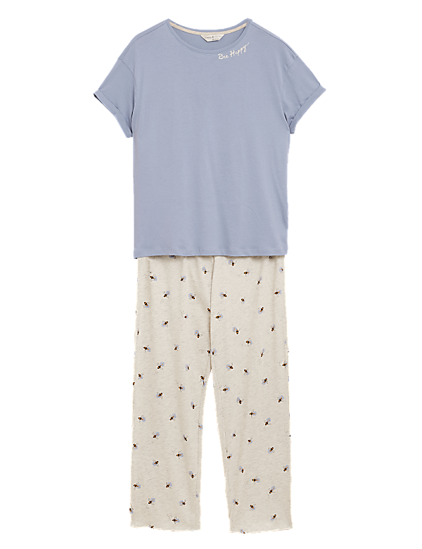 Cotton Bee Happy Slogan Pyjama Set
