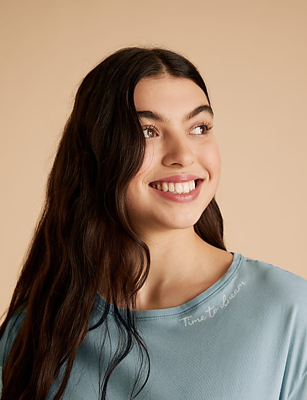 Pure Cotton Time To Dream Slogan Pyjama Set
